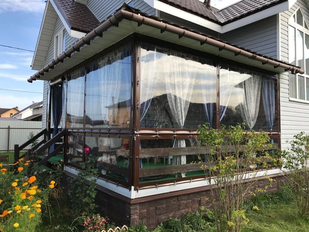 Мягкие окна для террасы частного дома в Лесном Городке